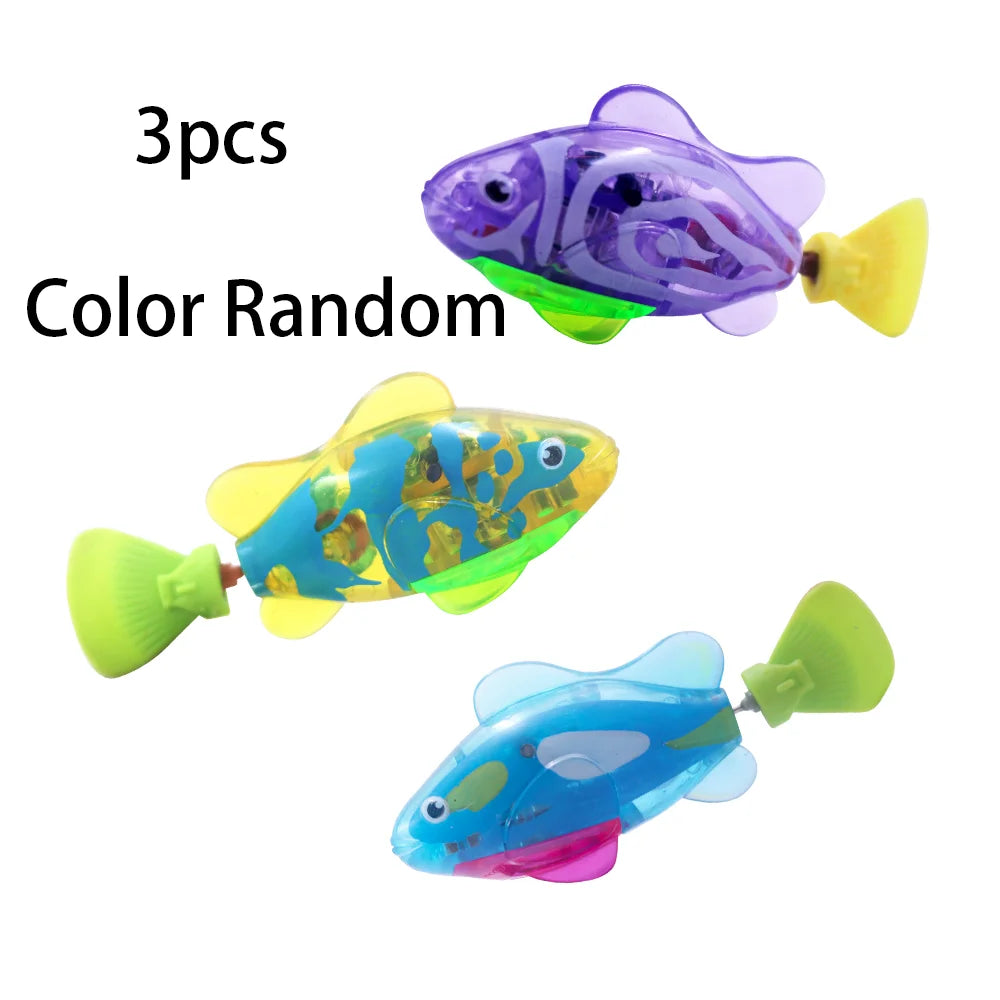 Baby Shower Luminous Induction Electric Fish Playing in Water Toy, Simulated Electronic Fish for Luminous Swimming