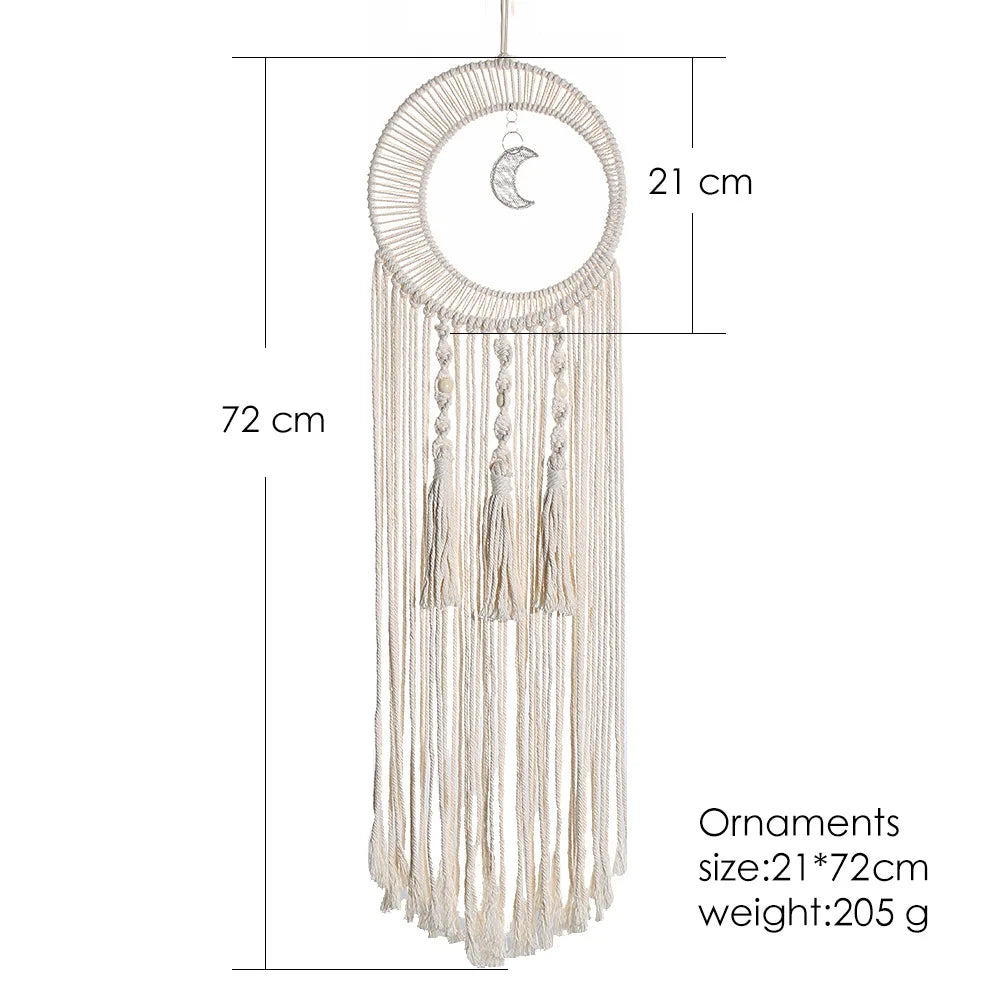 Nordic Macrame Tapestry Life Tree Leaves Dream Catcher Wall Hanging Kids Bedroom Tassel Dreamcatcher Hanging Tapestry Home Room