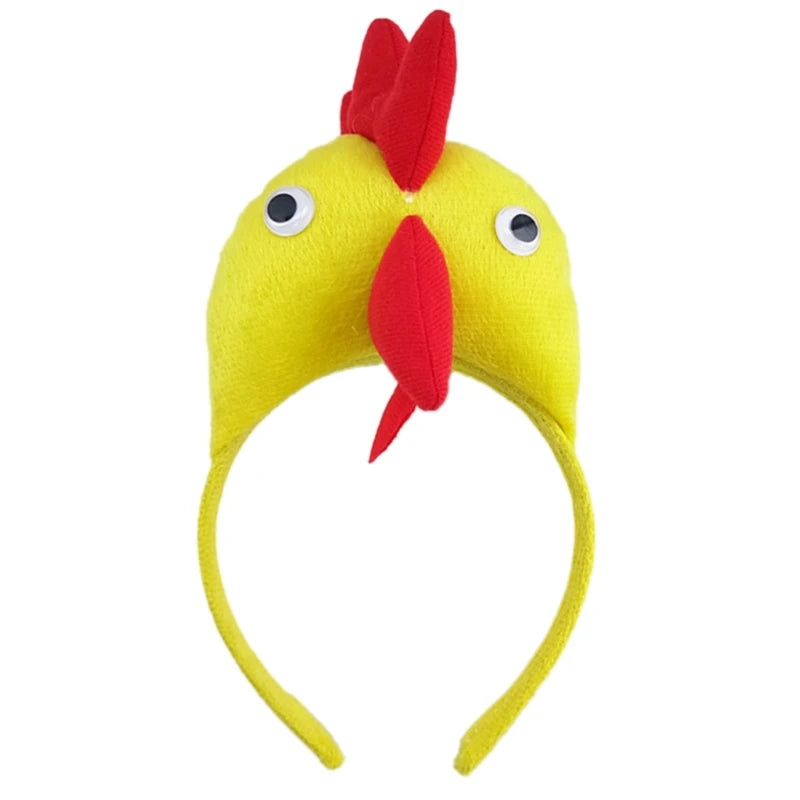 Adult Kids Funny Chicken Rooster Headband Lovely Cartoon Animal Hair Hoop for Easter Festive Party Daily Wear Wide Headpiece