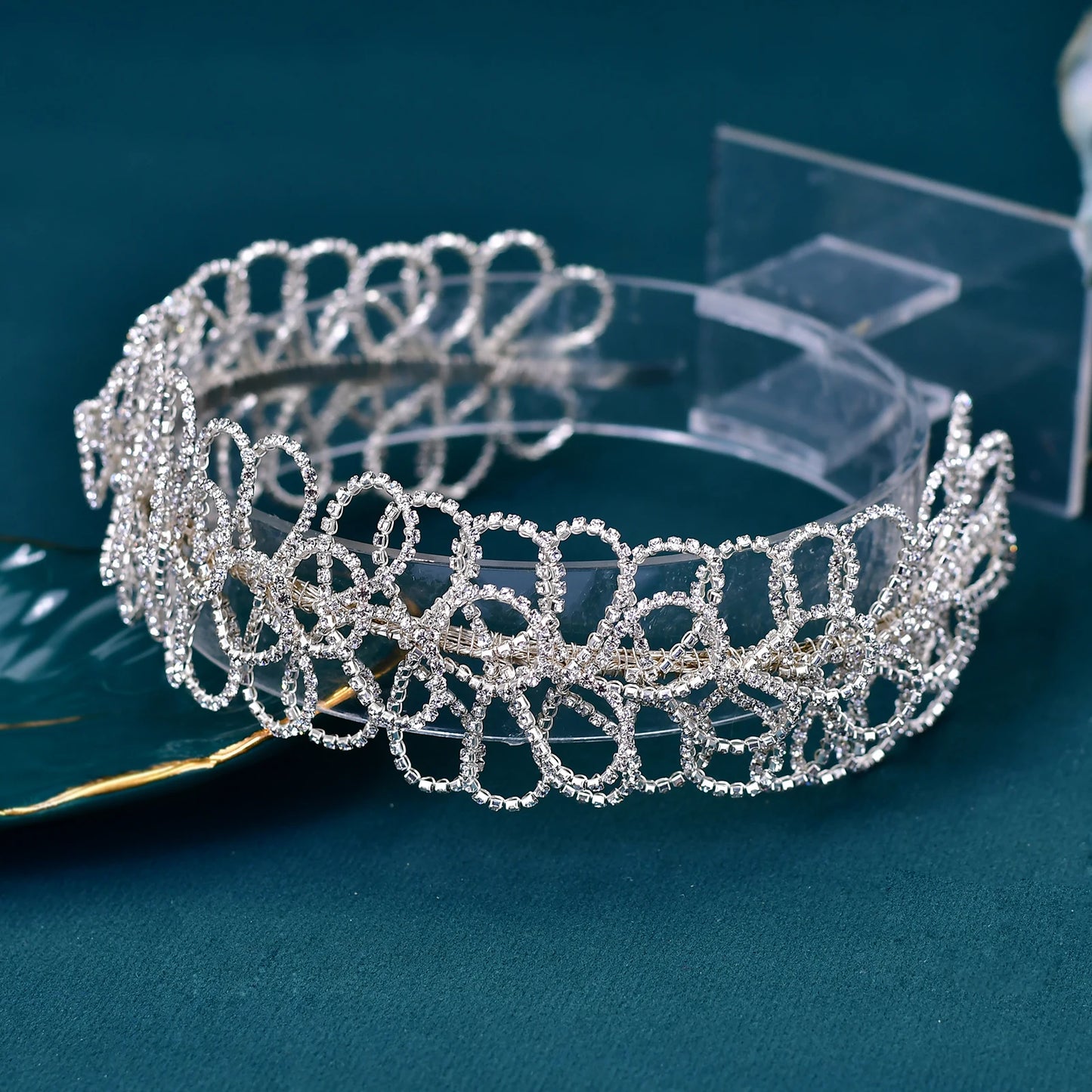 Bridal Rhinestone Hair Hoop Shiny Crystals Hair Band Girls Hair Accessories Bride Headdress Wedding Headwear For Party HP583