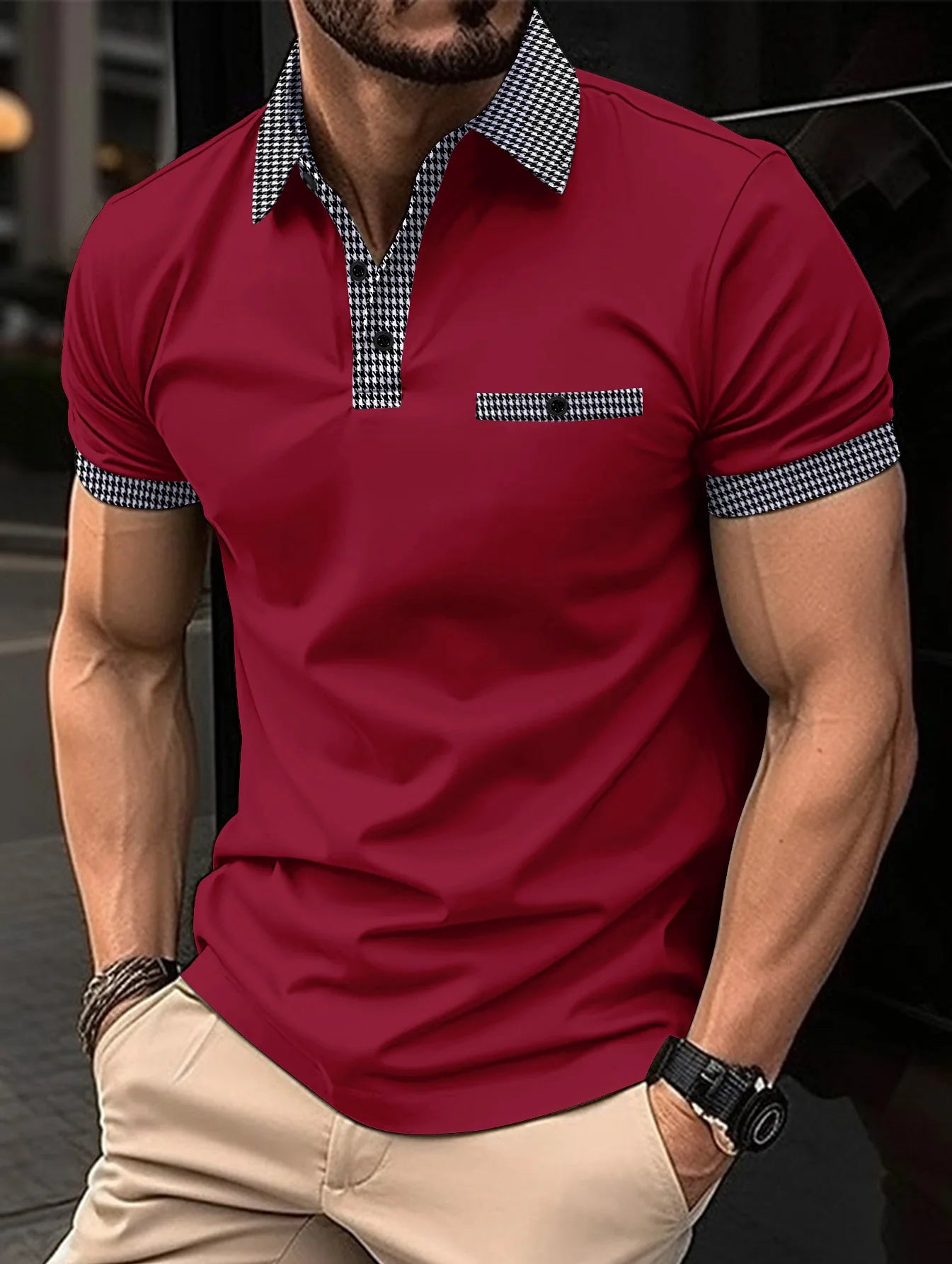 2023 Summer New Men's Casual Short-Sleeved Polo Shirt Trip Fashion Lapel T-Shirt Men's Breathable Polo Shirt Men's Clothing