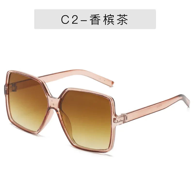 2025 Fashion Women Oversize Sunglasses Gradient Plastic Brand Designer Female Sun Glasses