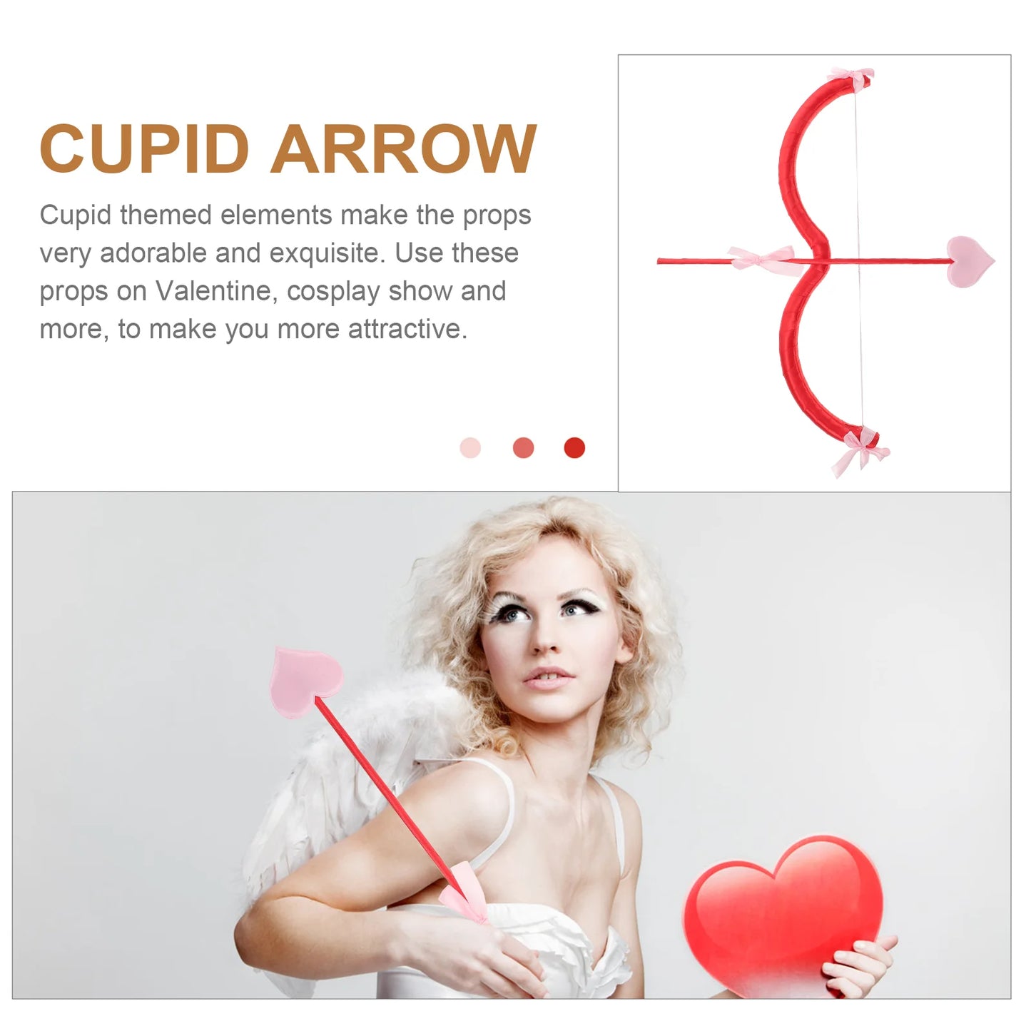 Kit Cupid Bow Valentines Day Costume and Arrow Toy Foams Red Cosplay Party Men Women