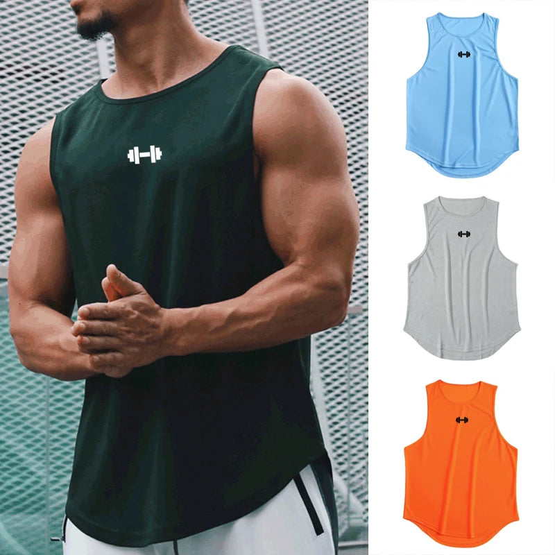 Sommer Herren Gym Tank Top Fitness Training Kleidung Schnelltrocknend Lose Bodybuilding Ärmelloses Shirt Männer Mode Basketball Weste 