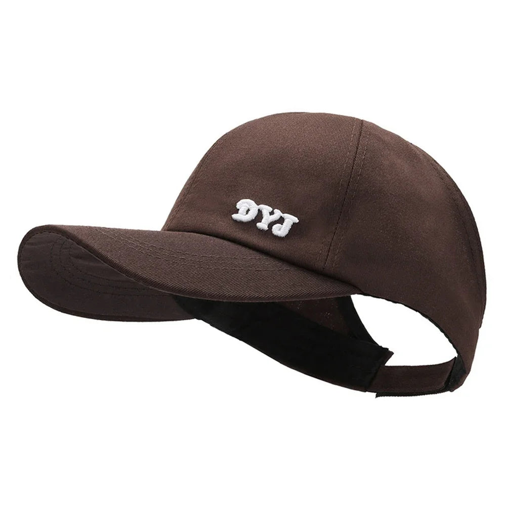 Summer Long Brim Sunhat Women Sun Hats Foldable Adjustable Outdoor Beach Bucket Hat UV Protection Visors Fisherman Ponytail Caps