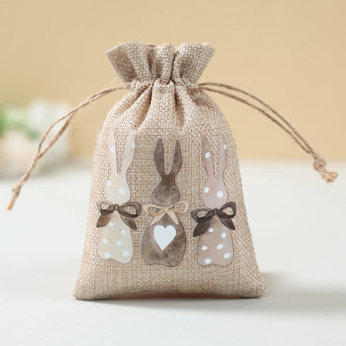 6Pcs Easter Linen Gift Bag Bunny Candy Cookie Packing Bag Spring Easter Party Favor Supplies Kids Candy Gifts Easter Decor 2025