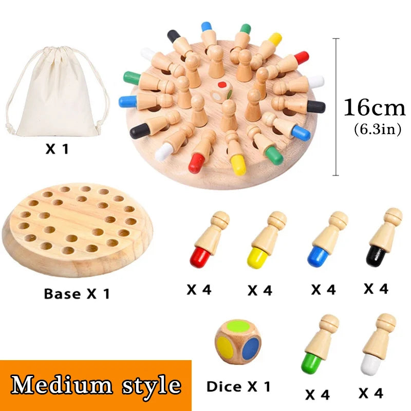 Wooden Memory Match Stick Chess Color Game Board Puzzles Montessori Educational Toy Cognitive Ability Learning Toys For Children