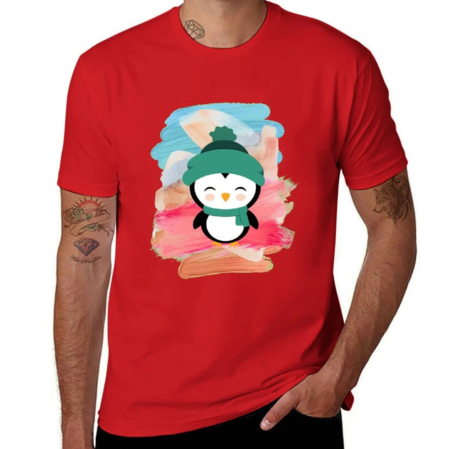 Penguin Club T-Shirt oversized t shirt Aesthetic clothing hippie clothes mens t shirts pack mon