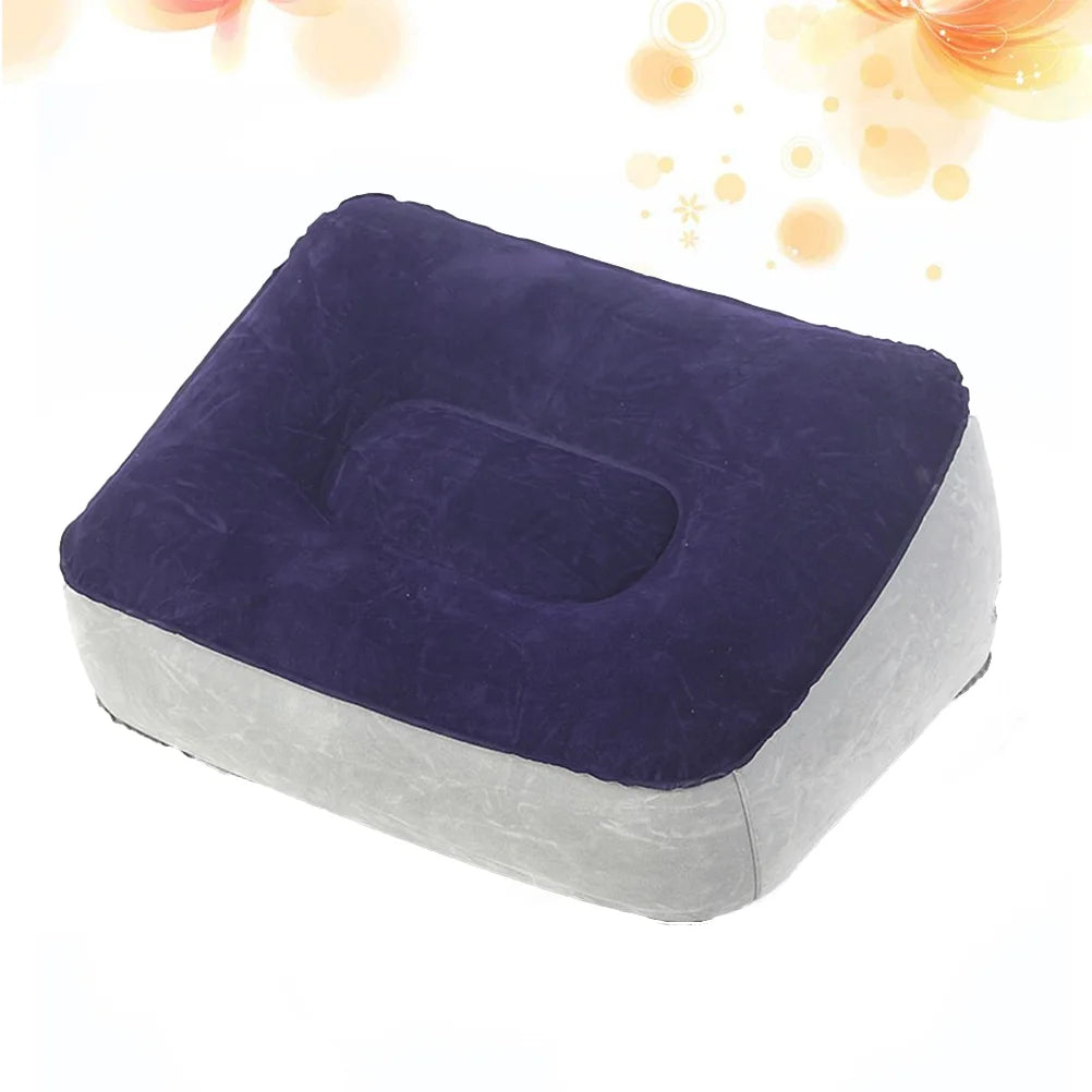 2 Pcs Inflatable Leg Pillow Comfortable Foot Rest for Airplane Train Car Office Home Travel Portable Reduces Leg Swelling