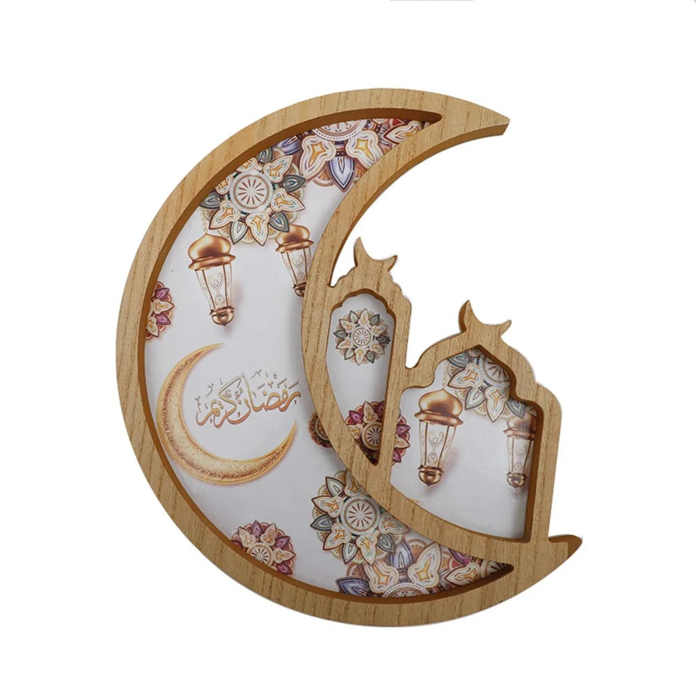 Density Board Moon Star Tray Well-polished Decorative Ramadan Tray Practical Candy Snack Dessert Serving Dish