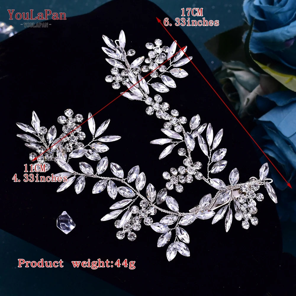 YouLaPan Bridal Rhinestone Hairpin Fashion Woman Wedding Hairpiece Handmade Crystal Hair Accessories Bride Headwear HP271