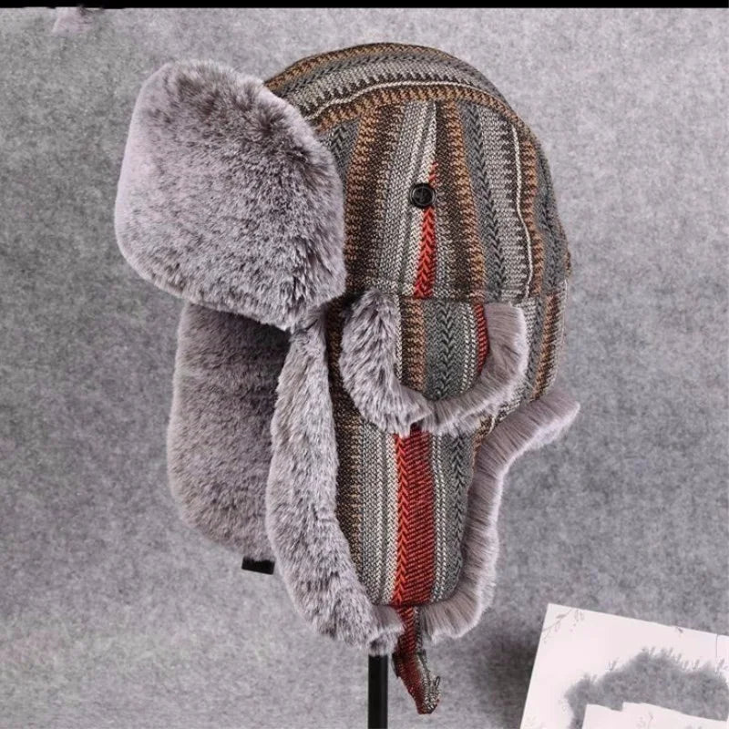 قبعة شتوية للأطفال من Lei Feng للثلج وغطاء للأذنين للشباب للتزلج في الهواء الطلق والرحلات والصيد وركوب الخيل وقبعة مبطنة بالقطن للرجال والنساء 