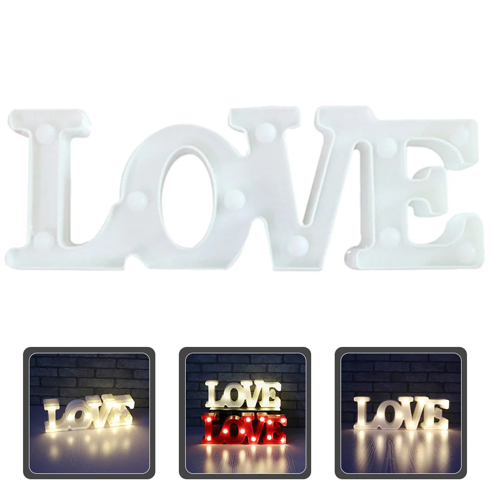 Love Light Dining Room Table Decor Centerpiece Lamp Decoration Marquee Lights Valentine Plastic Sign Valentines Day Letter for
