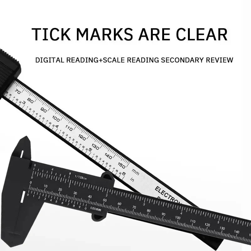 1PC Kunststoff-Messschieber mit Digitalanzeige, Mini-Text-Spiel-Messschieber, Messschieber für Studenten, Messlineal, 0 bis 150 mm, Messwerkzeug 