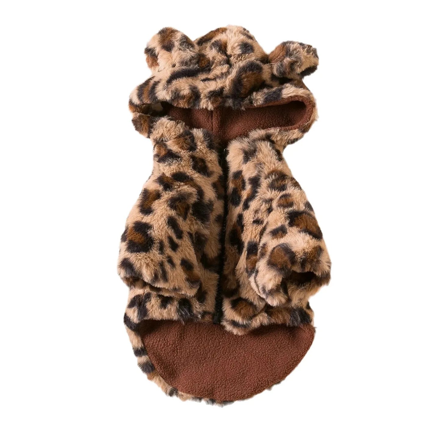 Hundekleidung, Frühlings- und Herbstkleidung, Kapuzenmäntel mit Leopardenmuster, Katzenkleidung, verdickte Teddyschnauzer, Zwergspitze, Haustierkleidung 