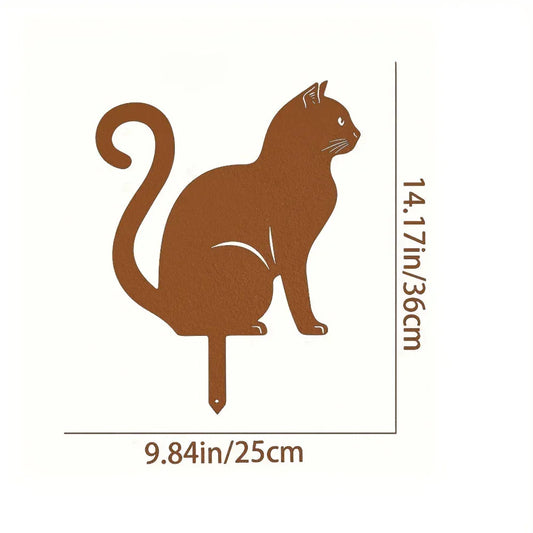 Adorable Cat Family Garden Stakes - Decorative Outdoor Cat Silhouettes