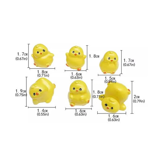 Mini Yellow Chick Car Decoration Gift Resin Ornaments for Auto Interior Dashboard Button Home Bedroom Office Living Room Store