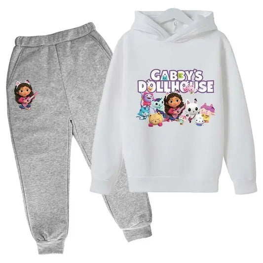 2024 Hoodie Kleinkind Mädchen Gabby Puppenhaus Kleidung Hoodies Hosen 2Pcs Sets Nette Kinder Kostüm Kinder Trainingsanzüge Kinder Gabby Katzen 
