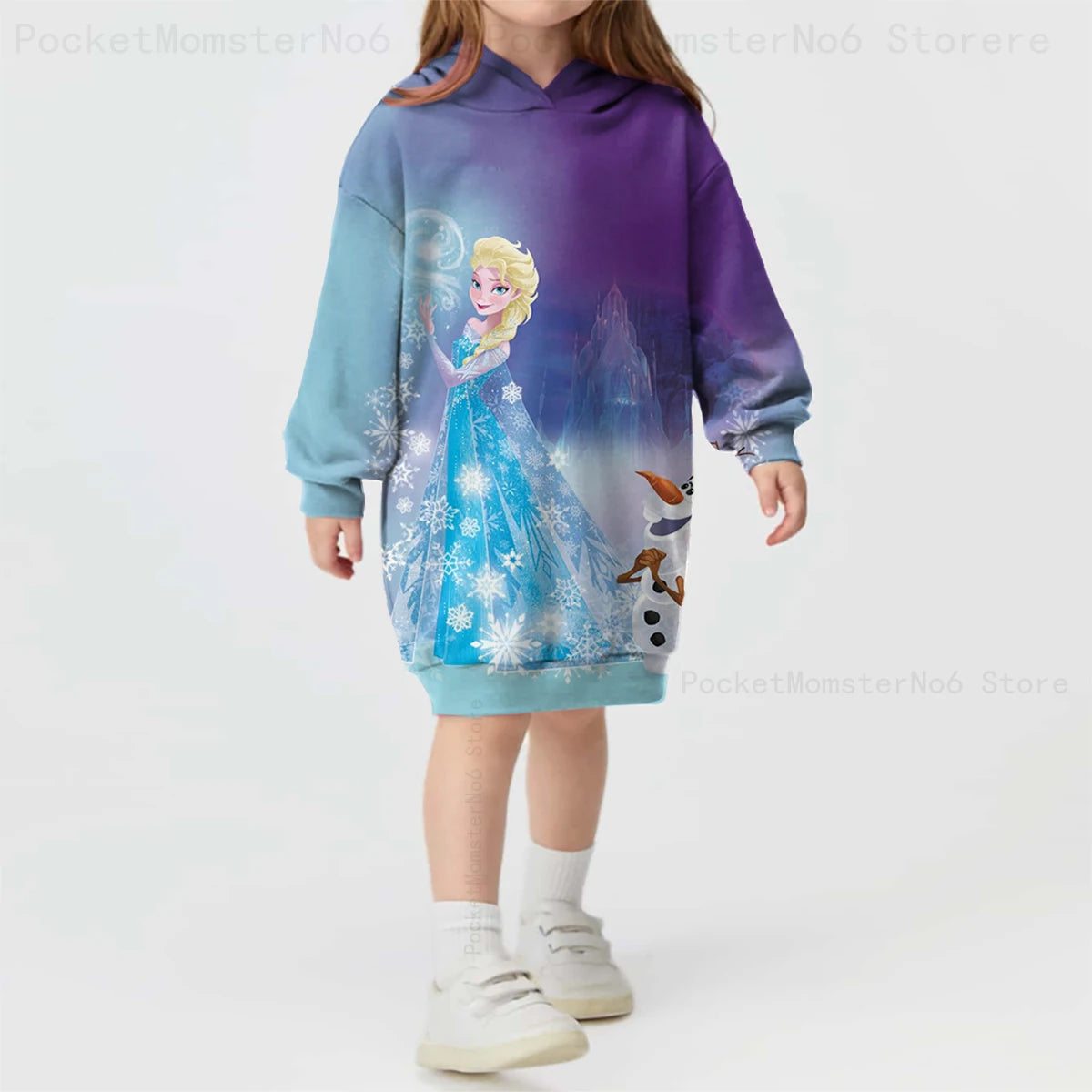 Girls Clothes Disney Frozen Hoodie Sweatshirt Printed Sweatshirt Kids Play Costume Loose Cartoon Girls Tops
