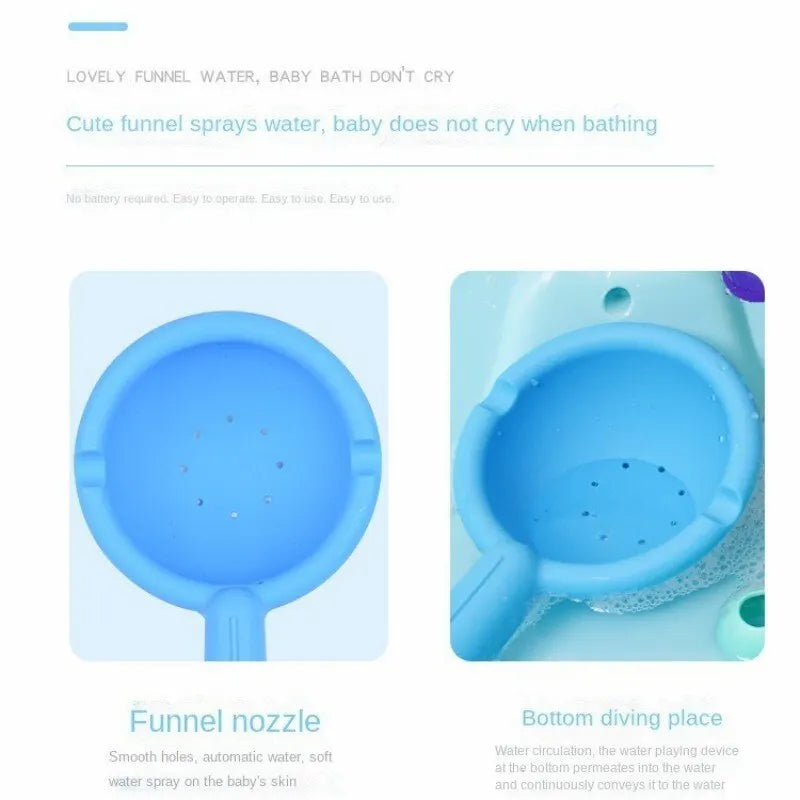 Buntes Wasserrad Baden Saugnapf Baby Badespielzeug Badewanne Wasserspray Spielset Dusche Sprinkler Spielzeug für Kinder 