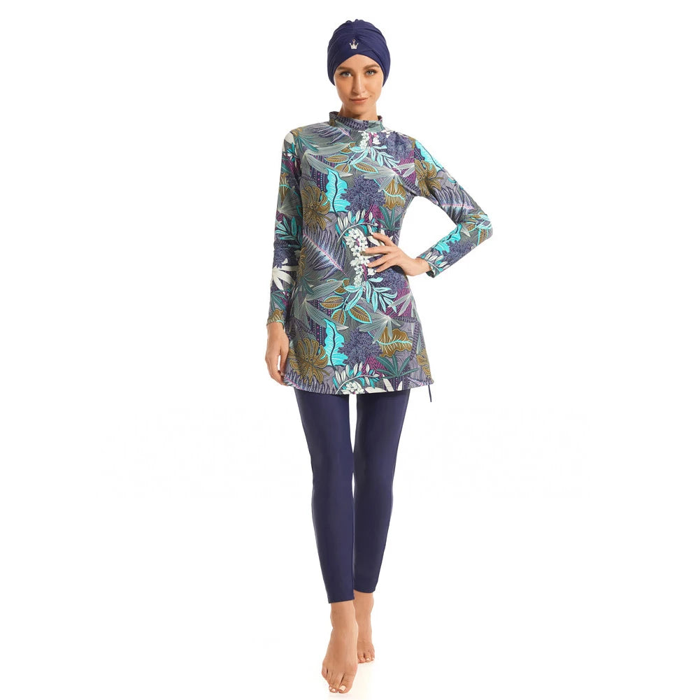 TaoBo 3PCS Women Muslim Swimwear Suit Full Coverage Beach Sun Protection Sports Bathing Suit Swim Surf Islamic Wear Swimsuit