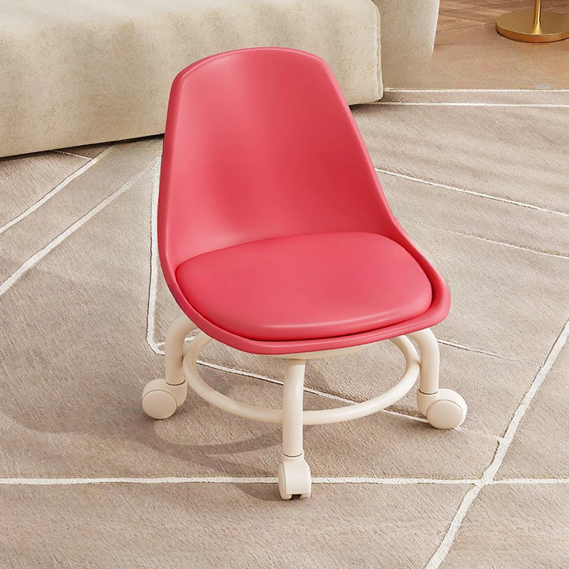 Kids Chair Solid Color Pulley Rotating Stool Wheeled Home Mobile Soft Low Footstool home improvement