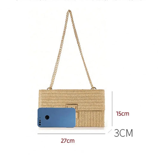Straw Woven Clutch Handbags For Women Bohemian Beach Rattan Causal Lady Party Wedding Evening Bag New Summer Purse Wallet
