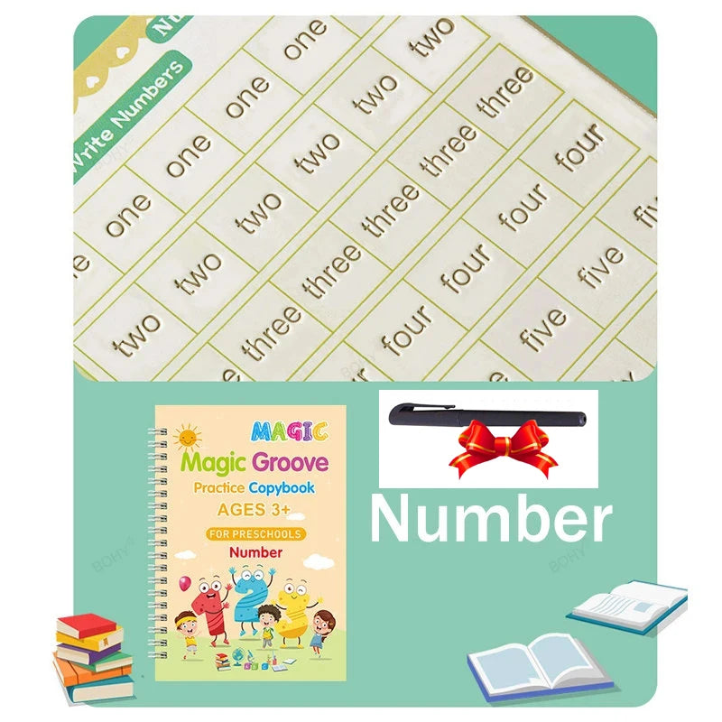 Magic Practice Copybook SANK Reusable Arabic for Kid Writing Groove Arabic Alphabet Wordpad Kids Word Calligraphy