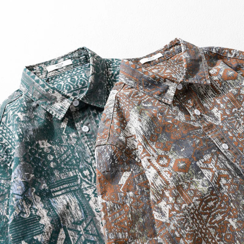 Luxury Men's Shirts and Blouses T-shirts Man Shirt Tiki Beach Korean Popular Clothes Hawaiian Short Sleeve Clothing Mens Formal