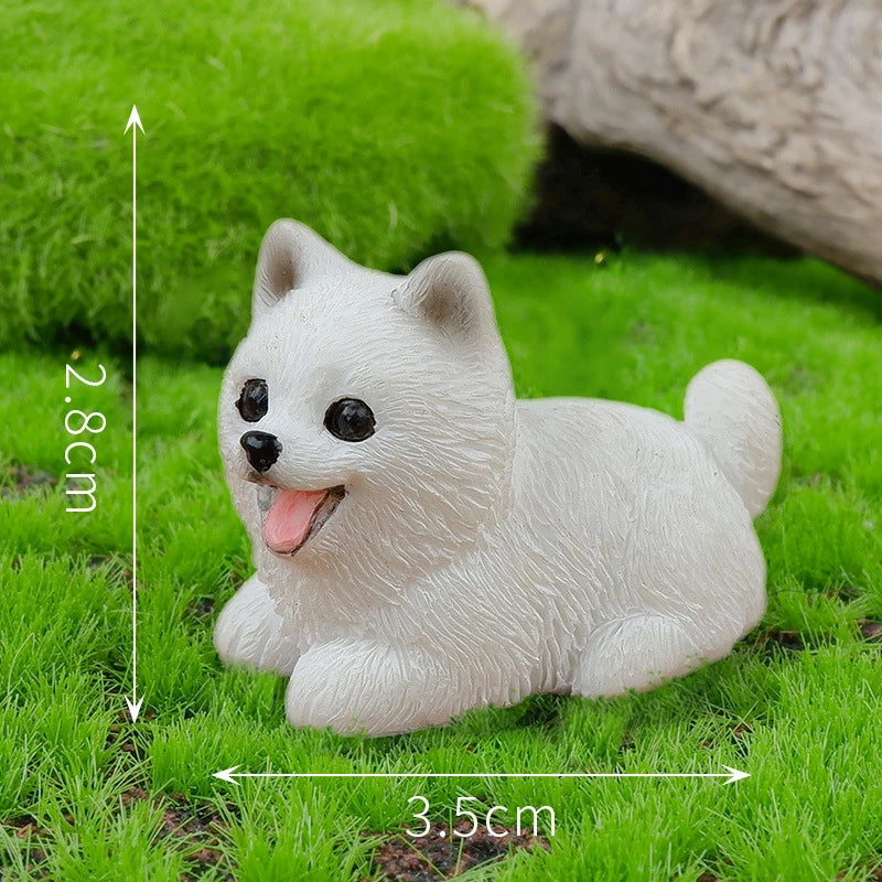 Resin Craft Miniature Figure Tiny For Garden Decortion Cute Small Dog Animal Ornament