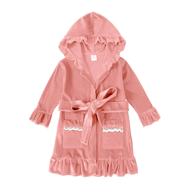 Children Christmas pjs Pajamas Sleepwear Baby Bathrobes Bath Kids Girl Boy Room Dressing Gown Clothing Housecoats Home Nightwear