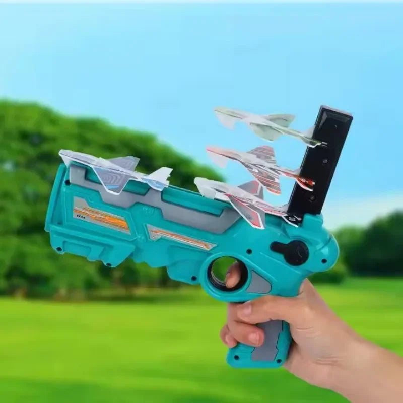 Air Combat Repeater Foam Aircraft Battle Flying Launcher Toy Airplane Glider Flight Plastic Gun Outdoor Games Children Toys