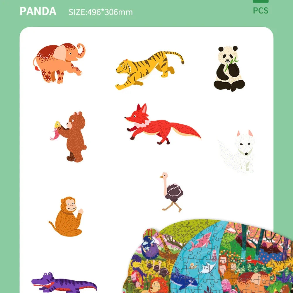 Sea Animal Lion Jigsaw Puzzle Dinosaur Jigso Puzle Whale Penguin Triceratops Panda Elephant Puzzel Kids 4years Old Toy Age 3-5 6