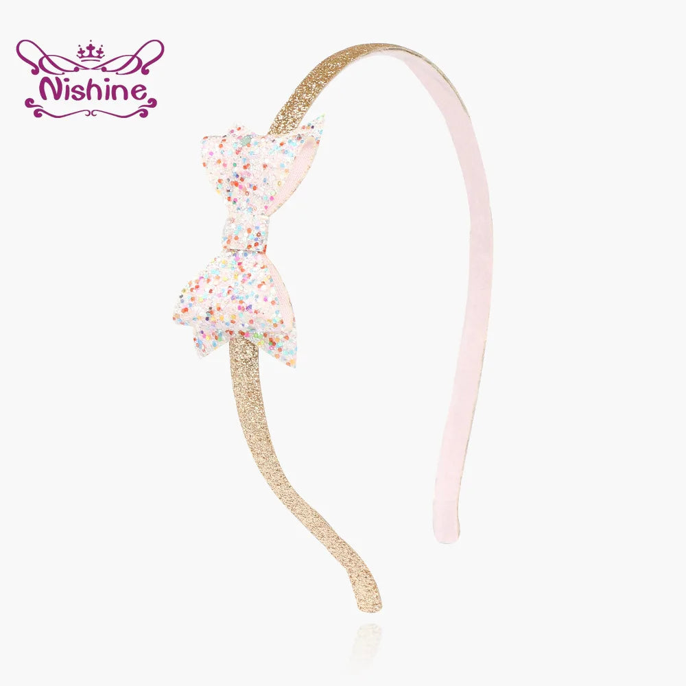 1PCS Cute Heart Bows Butterfly Headbands Girls Glitter Bling Handmade Kids Head Band for Teens Child Toddlers Hair Accessories