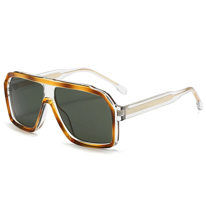 SO&EI Retro Men Pilot Sunglasses Fashion Gradient Women Luxury Shades UV400 Outdoor Driving Square Sun Glasses