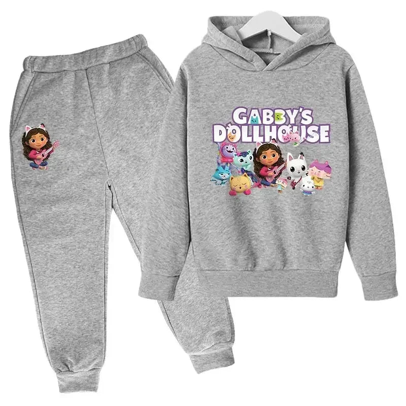2024 Hoodie Kleinkind Mädchen Gabby Puppenhaus Kleidung Hoodies Hosen 2Pcs Sets Nette Kinder Kostüm Kinder Trainingsanzüge Kinder Gabby Katzen 