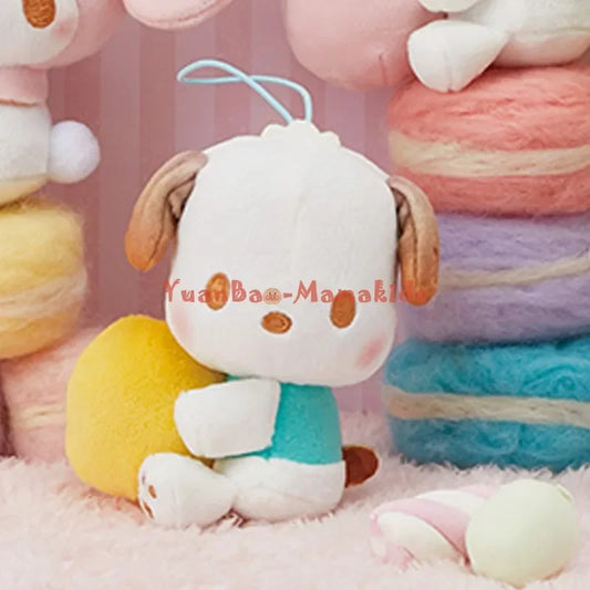 Japanische Original Sanrio Cotton Candy Plüschpuppe Melody Kuromi Cinnamoroll Pompom Purin Pochacco Anime Spielzeug für Kinder Anhänger 