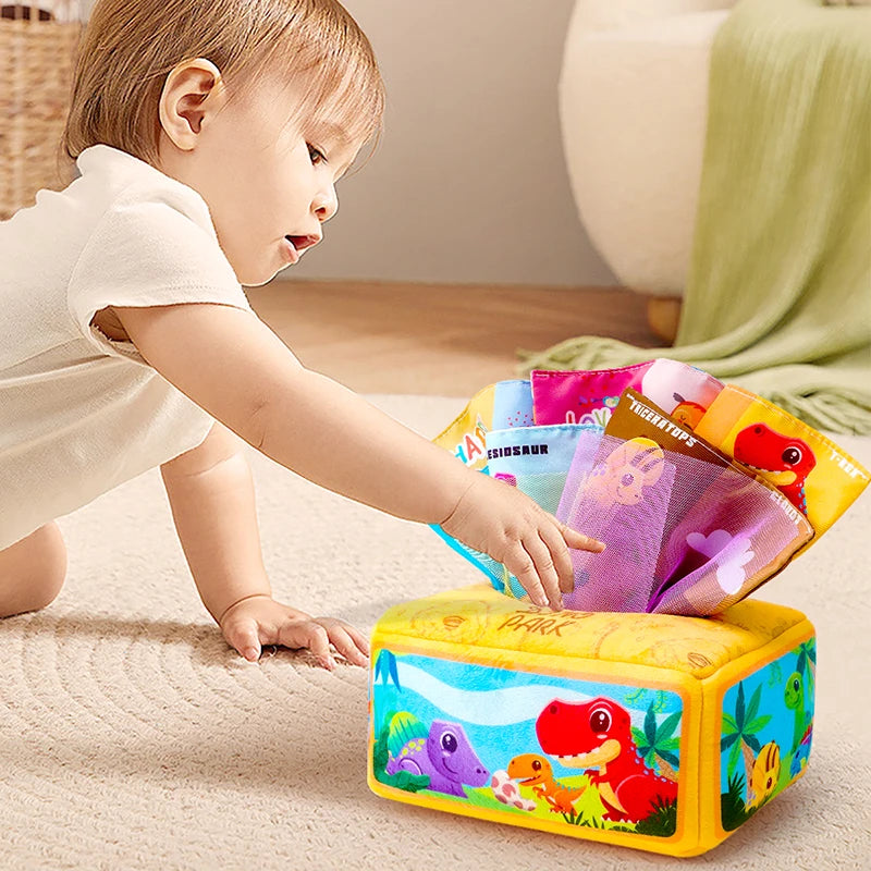 Baby Ziehen Papier Handtuch Reißen Tissue Box Baby Puzzle Frühen Bildung Montessori Kinder Tuch Spielzeug 