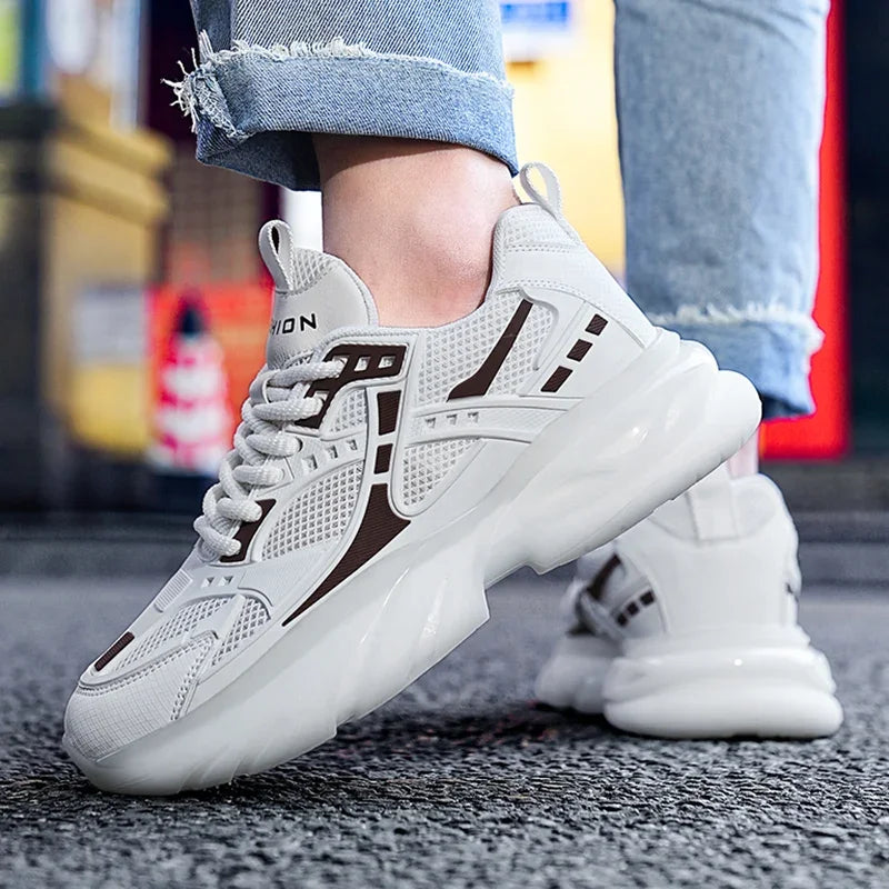 2024 New Men's Luxury Platform Sneakers Fashion Men Running Shoes Increased Breathable Man Shoes Lace Up Zapatillas De Hombre