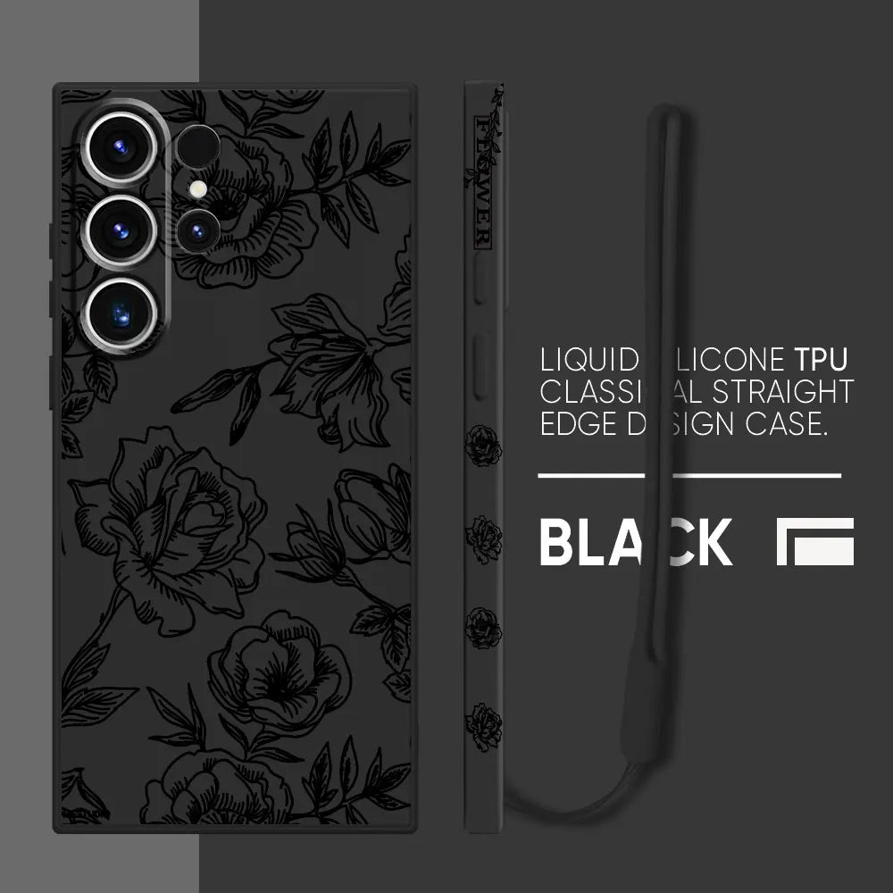 Flower Line Art Phone Case for Samsung Galaxy S22 S21 Plus S24 Ultra S20 FE S23 Ultra 5G S23 5G S22 Soft Silicone Cover