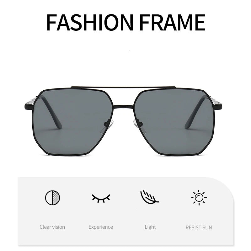 Classic Pilot Polarized Sunglasses Men Luxury Metal Black Aviation Sun Glasses Male Fashion Driving Vacation Shades UV400