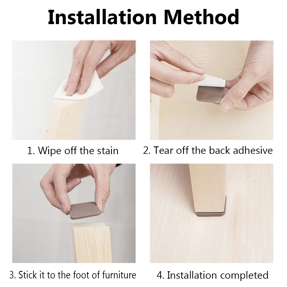 8PCS Stumm Selbst-Adhesive Silikon Sofa Stuhl Füße Abdeckung Möbel Bein Pad Boden Schutz 