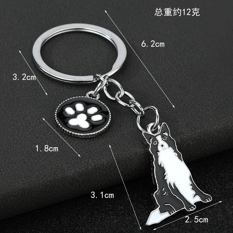 Fashion Alloy French Bulldog Pug Dog Keychain Cute Pet Dog Keyring Bag Handbag Charm Accessories For Women Animal Lovers Gifts