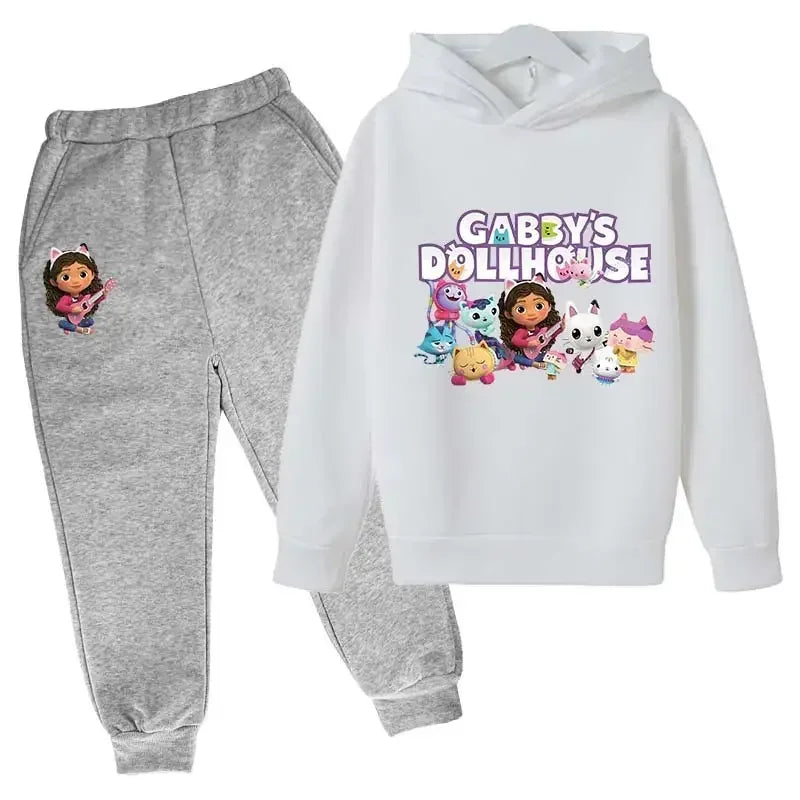2024 Hoodie Kleinkind Mädchen Gabby Puppenhaus Kleidung Hoodies Hosen 2Pcs Sets Nette Kinder Kostüm Kinder Trainingsanzüge Kinder Gabby Katzen 