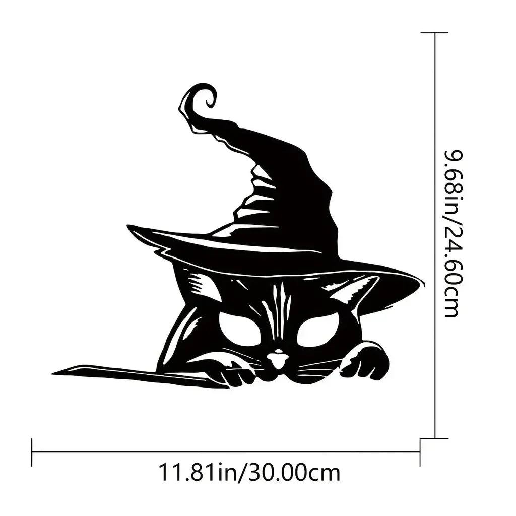 metal iron  Black Cat Halloween Home Decor, Metal Cat Silhouette Yard Signs Garden Patio Party Decorations Wall Hanging Decor Ba
