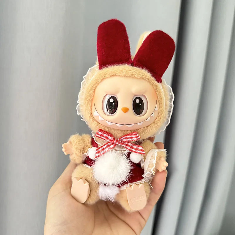 17cm Labubu I II Idol Dolls Clothes Kawaii Lace Srap Skirt Set Baby Accessories Korea Kpop Exo Clothing Plush Doll'S Clothes