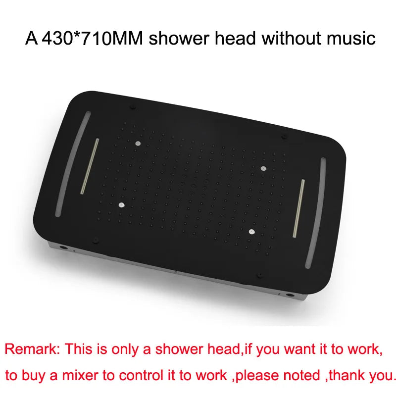 Bathroom Accessories Ceiling Black Shower Set LED Rain Showerheads System 5functions Thermostatic Valve Faucets Massage Body Jet
