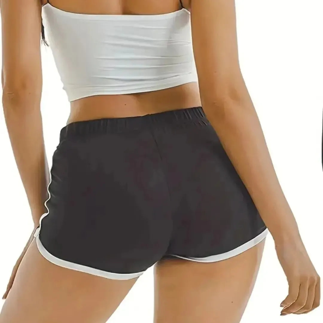 Sport-Shorts für Damen, lässig, lockere, gerade Hosen, hoch taillierte, dünne Anti-Walking-Dreipunkt-Yoga-Hotpants 