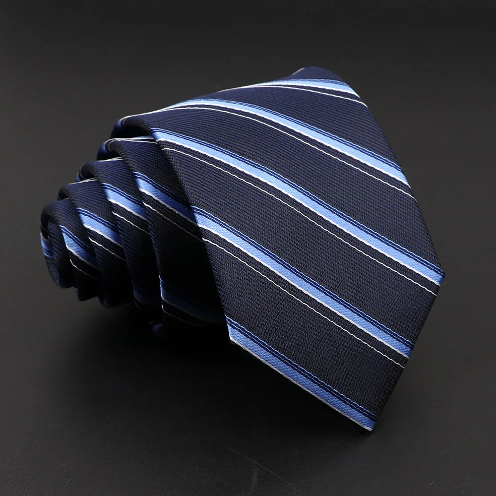 Fashion Men's Classic Stripe Ties Wedding Business Neckties Jacquard Narrow Tie Party Formal Suit Shirt Gravatas Accessory Gift mon