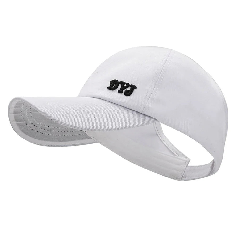 Summer Long Brim Sunhat Women Sun Hats Foldable Adjustable Outdoor Beach Bucket Hat UV Protection Visors Fisherman Ponytail Caps
